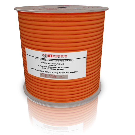 KINGDOM CCA PE DIŞ ORTAM CAT6 KABLO -305MT TURUNCU