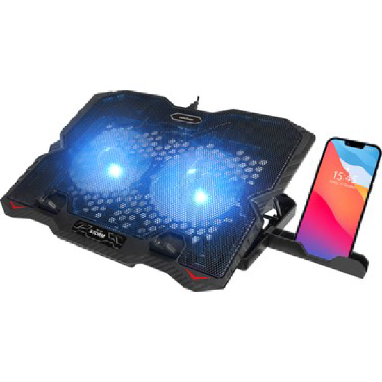 Addison AD-S1 Storm Mavi Led Işıklı 2 Fanlı 2 Usb Dc 5V 125*125*20mm Notebook Soğutucu Stand
