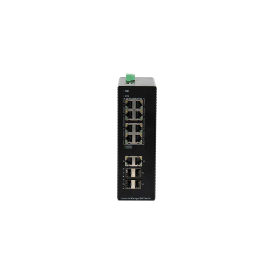 BDCOM 8 Port IES200-L25-4S8P Yönetilebilir Endüstriyel Switch/8-Port Gigabit PoE+/4-Port Gigabit SFP/240W