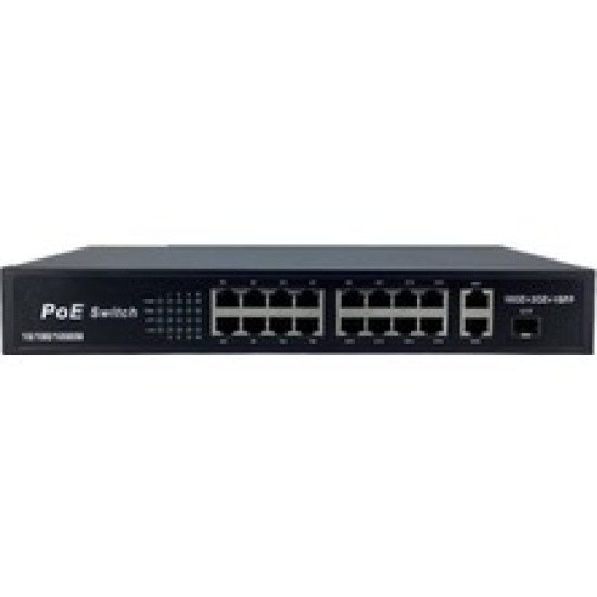 BDCOM S1500-16P2S 16 PORT GİGABİT PoE + 2 PORT GİGABİT SFP / 180W / SWITCH