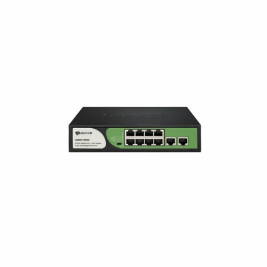 BDCOM S1500-8P2G  8-Port Gigabit PoE+ 2-Port Gigabit uplink RJ45 , desktop/rack mounted,90W