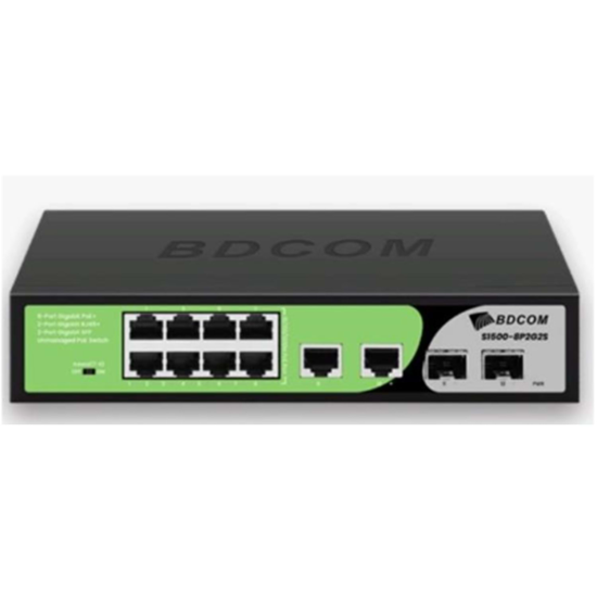 BDCOM S1500-8P2G2S 8 PORT GE POE+ 2 PORT UPLINK RJ45+2 PORT SFP