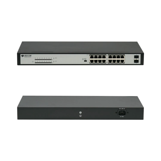 BDCOM S1518-16P 16 PORT GİGABİT PoE + 2 PORT GİGABİT SFP / 240W / SWITCH