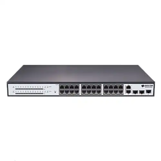 BDCOM S2226-P 24 PORT 10/100 PoE / 2 PORT GİGABİT TX/SFP COMBO / 400W / YÖNETİLEBİLİR SWITCH