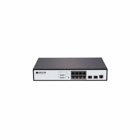 BDCOM S2510-P 8 Port Yönetilebilir POE Switch-8 GE PoE ports/--2 100/1000M SFP ports-Pallas cloud-150W