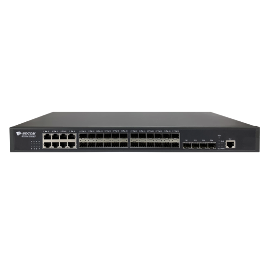 BDCOM S2900-24S8C4X-2AC 16 PORT GİGABİT SFP + 8 PORT GİGABİT TX/SFP COMBO + 10 PORT 10GE GİGABİT SFP+ 1 KONSOL PORT / YÖNETİLEBİLİR L3 OMURGA NETWOK SWITCH