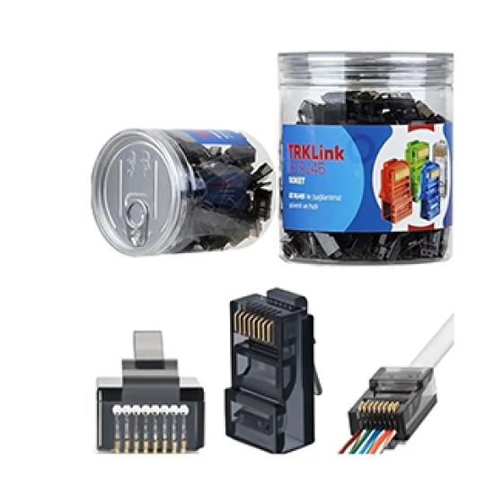 Nodar Nd2418 Cat6E Konnektör Ezrj45 Metal 100Lü Plastik Kutu Siyah