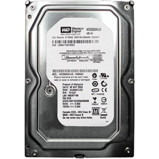 GV HD WESTERN DİGİTAL WD2500AVJS  250GB HARDDİSK