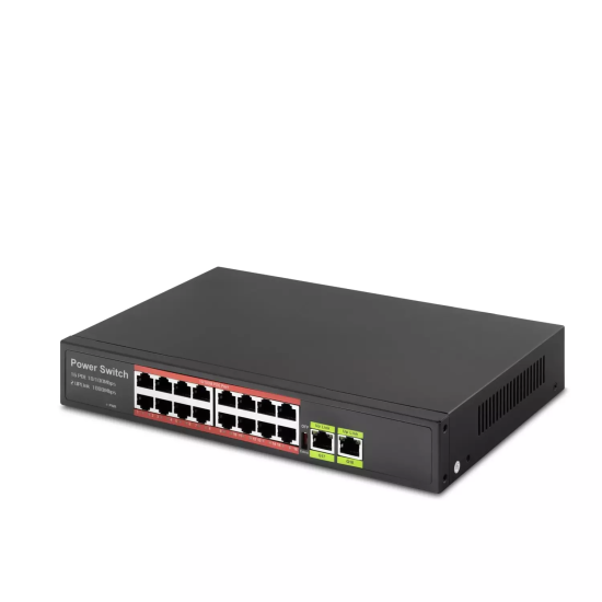HADRON HD16 POE SWITCH 16 PORT POE+2PORT GIGABİT İPLİNK 250W