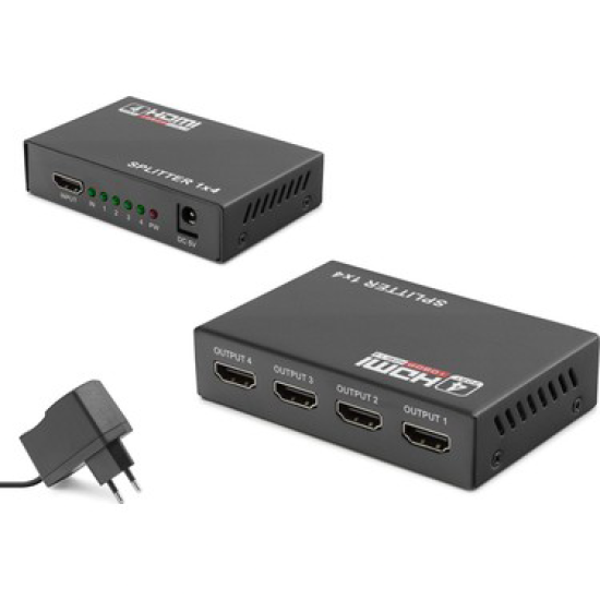 HADRON HDX1286 SPLITTER HDMI 1.4V 1080P 1 GİRİŞ 4 ÇIKIŞ
