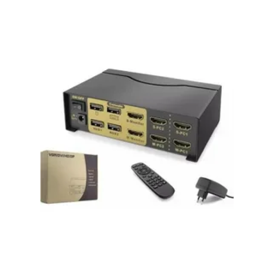 HADRON HDX1376 HDMI KVM SWITCH-SPLITTER DUAL MONITOR 2+2 PORT