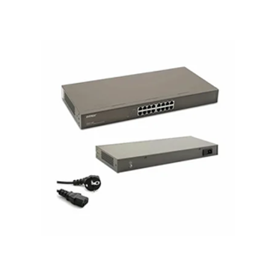 İST Everest ESW-116P 16Port 10/100Mbps 19" Rock Uyumlu Metal Kasa Fast Ethernet Switch Hub