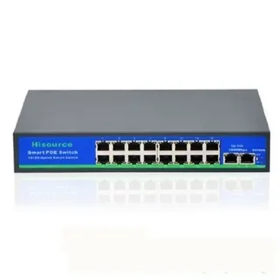 HİSOURCE Hİ-F1620GBL-A 16 PORT +2 UPLİNK POE SWİTCH 10/100/1000MBPS