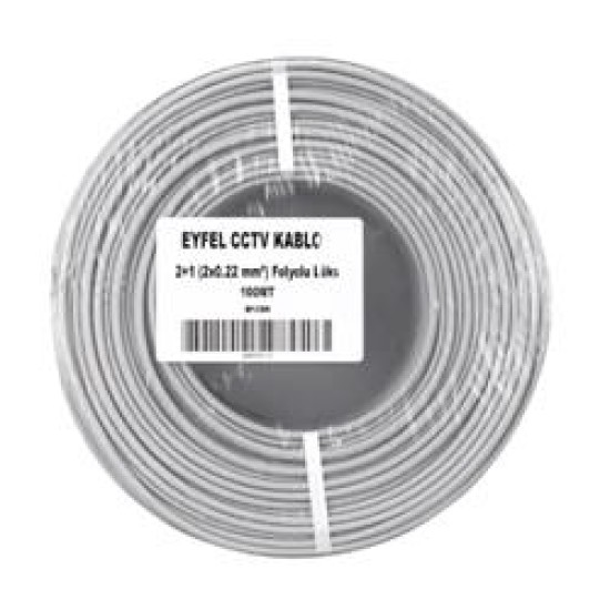 EYFEL 2+1 (2x0,22 mm) FOLYOLU LÜKS CCTV KABLO 250 METRE