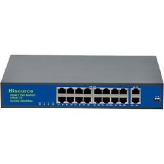 HİSOURCE Hİ-F1620GBL-A 16 PORT +2 UPLİNK POE SWİTCH 10/100/1000MBPS