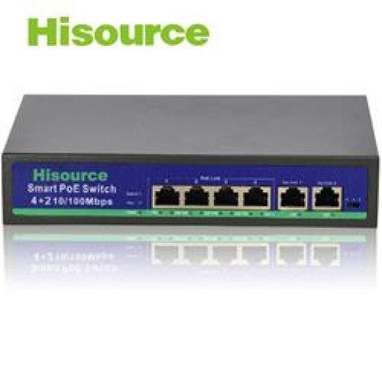 HİSOURCE Hİ-F0420FBL-A 4+2 POE SWİTCH 10/100MBPS