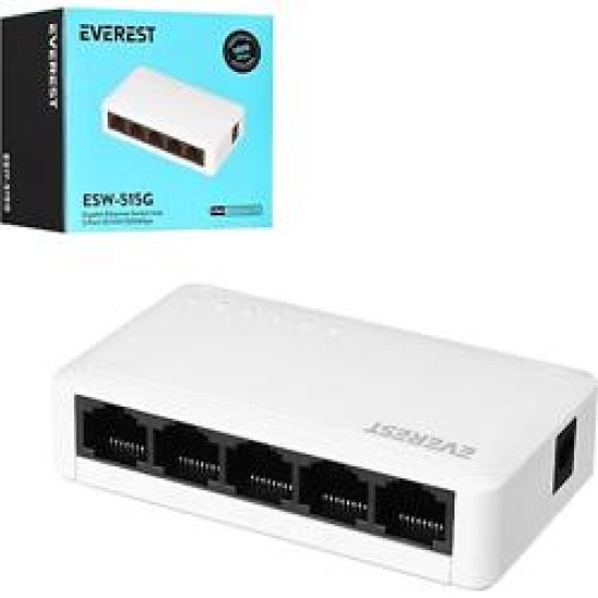 EVEREST ESW-515G GİGABİT ETHERNET SWİTCH HUB 5 PORT 10/100/1000Mbps