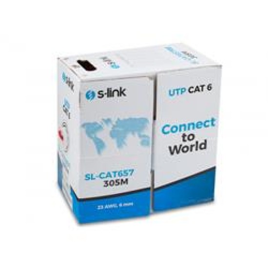 S-LİNK SL-CAT657 CAT6 23AWG 305 METRE İNTERNET KABLOSU