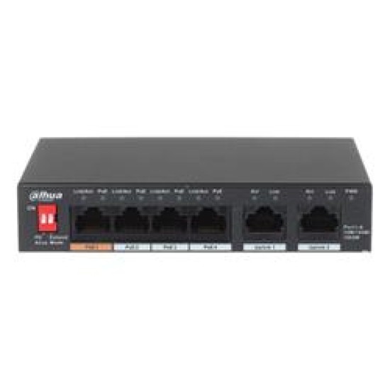 DAHUA PFS3006-4GT-60-V2 4 PORT POE 2 PORT UPLİNK 10/100/1000 SWITCH 60W