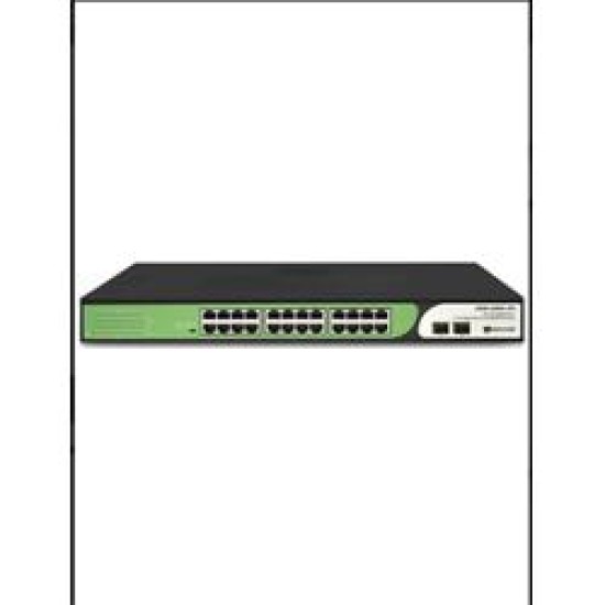 BDCOM 24 Port S2226-P 100MBPS / 2 GE TX/SFP combo port-  Yönetilebilir POE Switch
