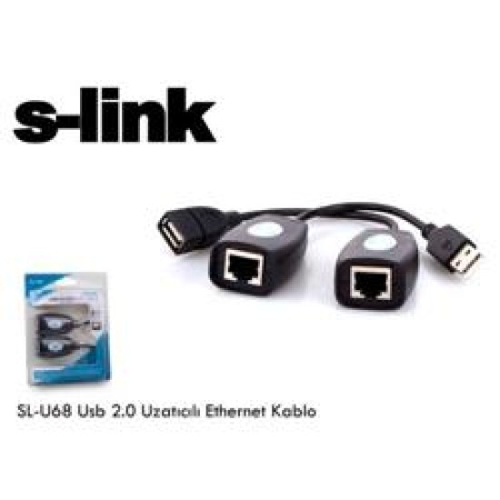 S-LİNK USB 2.0 USB ETHERNET UZATMA KABLOSU  SL-U68