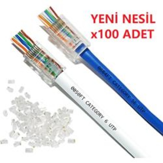 IRONSTAR 100'LÜ PAKET IRJ46 YENİ NESİL JAK CAT5/CAT6